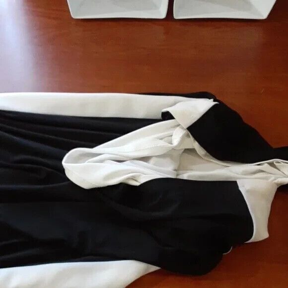 Chaps size large beige black color block dress * - Picture 12 of 14